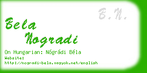 bela nogradi business card